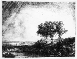 Die drei Bäume, graviert von James Bretherton